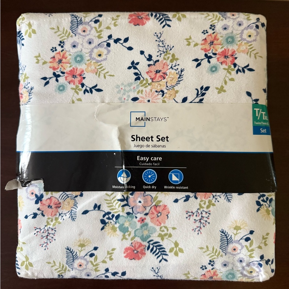 New With Tags, Mainstays Twin/Twin XL Sheet Set
